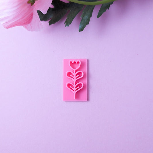 Minimalistic flower clay stamp